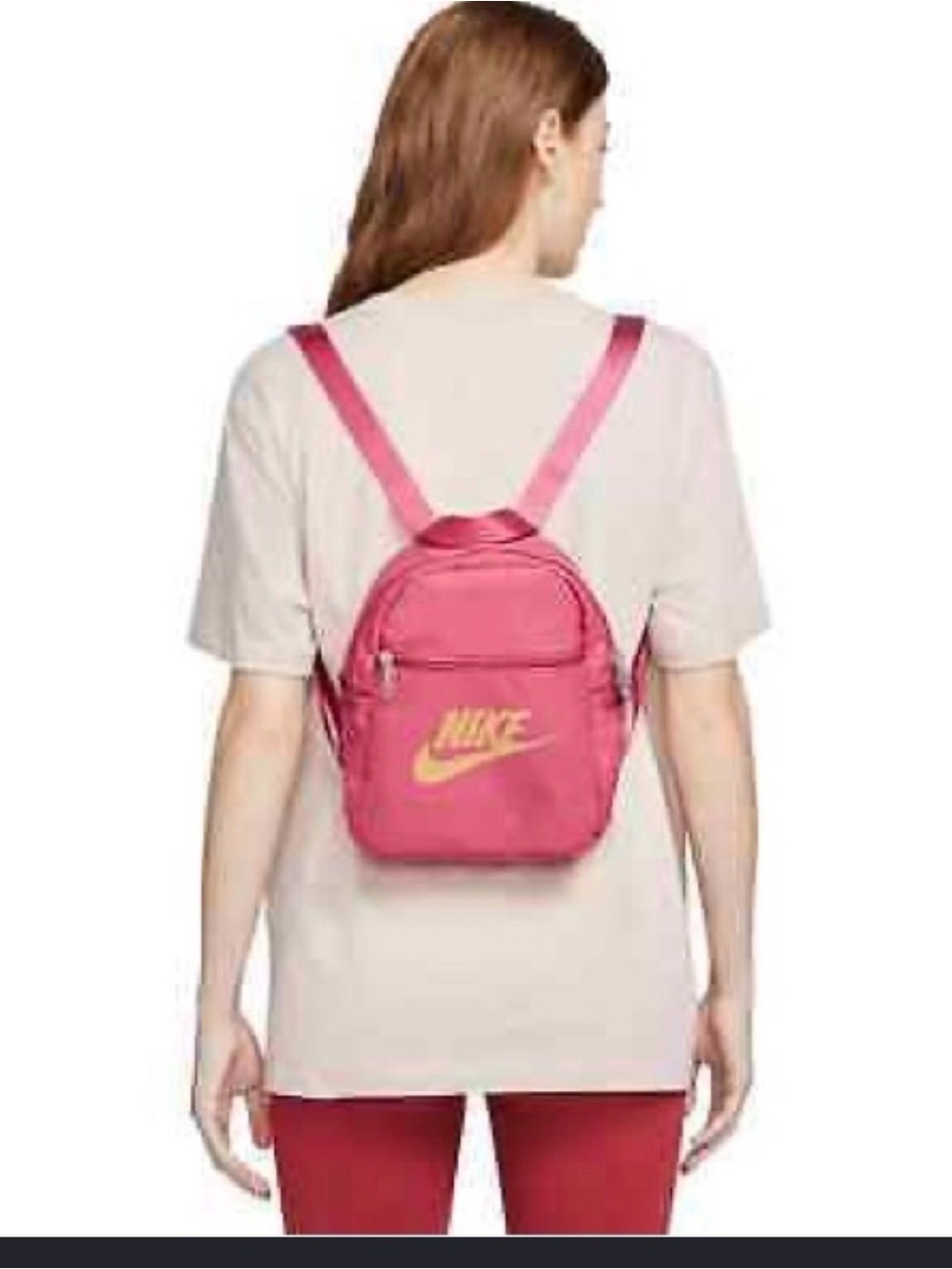 Nike Pink Mini Backpack with Gold Logo